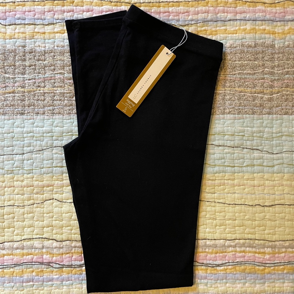 NEW LC Lauren Conrad Leggings Mid-Rise Ankle Length Black Size Small